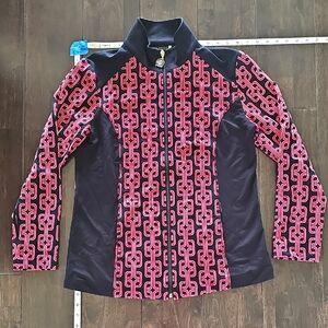 Susan Graver Black and Red Geometric Jacket